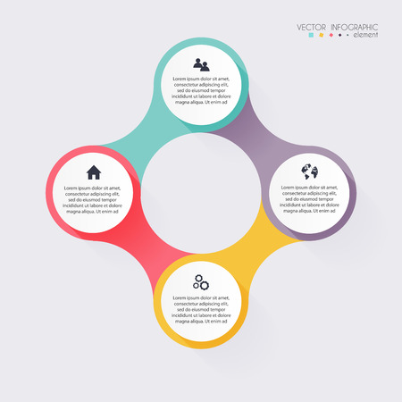 Vector colorful info graphics for your business presentations. Can be used for info graphics, graphic or website layout vector, numbered banners, diagram, horizontal cutout lines, web design.のイラスト素材