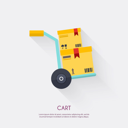 Cart. Warehouse icons logistic blank and transportation, storage vector illustration.のイラスト素材