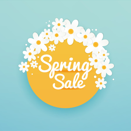 Sale with flowers, Sale Posterのイラスト素材