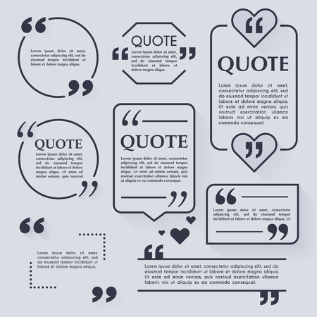 Quote blank template. Design elements, circle business card, paper sheet, information, text for your design.のイラスト素材