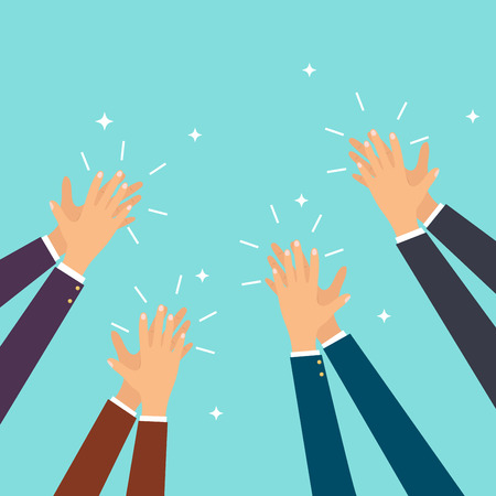 Human hands clapping. Flat design modern vector illustration concept.のイラスト素材