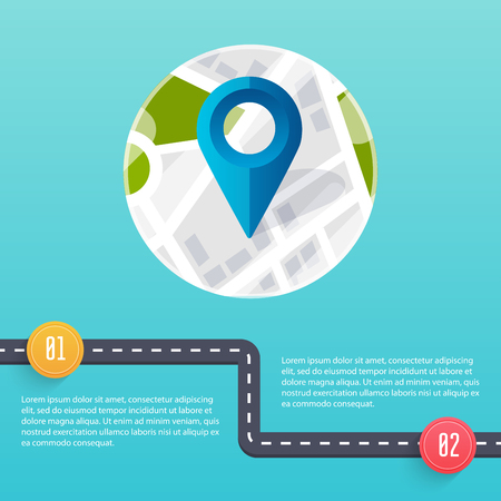 Road infographic template. Flat design vector illustration.のイラスト素材