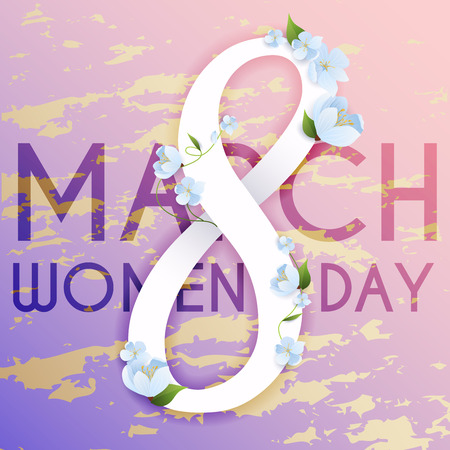 8 March. Women's Day greeting card template.のイラスト素材