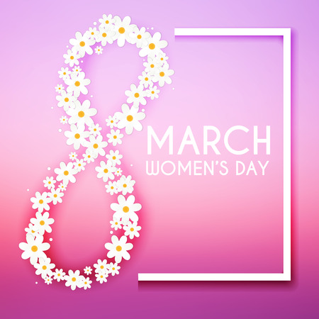 8 March. Women's Day greeting card template.のイラスト素材