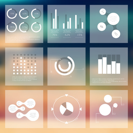 Set of infographics elements in modern flat business style. Can be used for info graphics, graphic or website layout vector, numbered banners, diagram, flyer, corporate report, marketing etc, web.のイラスト素材