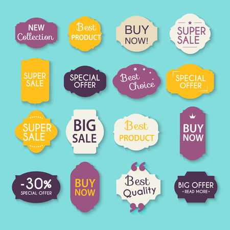 Collection of Sale Discount Styled origami Banners. Vector Illustration.のイラスト素材