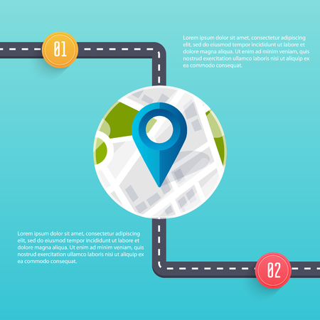 Road infographic template. Flat design vector illustration.のイラスト素材