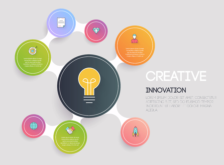 Creative and marketing concept. Flat design modern vector business concept.のイラスト素材