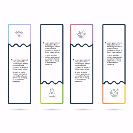 Vector info graphics for your business presentations. Can be used  website layout, numbered banners, diagram, horizontal cutout lines, web design.のイラスト素材