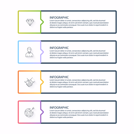 Vector info graphics for your business presentations. Can be used  website layout, numbered banners, diagram, horizontal cutout lines, web design.のイラスト素材