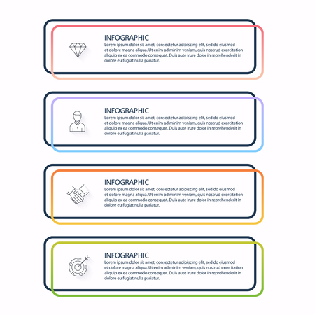 Vector info graphics for your business presentations. Can be used  website layout, numbered banners, diagram, horizontal cutout lines, web design.のイラスト素材