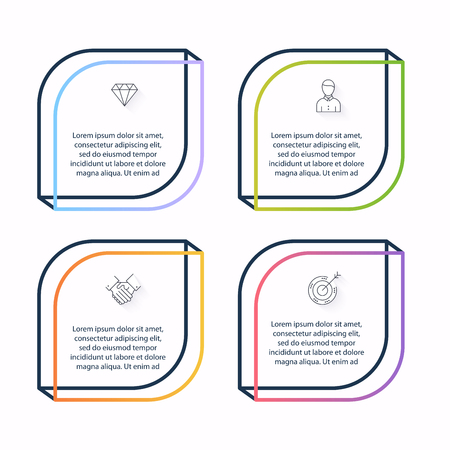 Vector info graphics for your business presentations. Can be used  website layout, numbered banners, diagram, horizontal cutout lines, web design.のイラスト素材