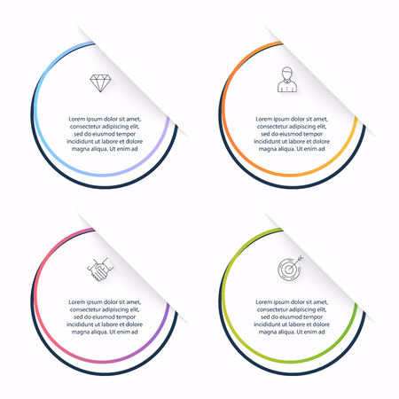 Vector info graphics for your business presentations. Can be used  website layout, numbered banners, diagram, horizontal cutout lines, web design.のイラスト素材