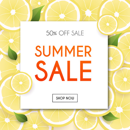 Summer Sale Banner. Poster, Flyer,  Vector. Blurred background.のイラスト素材