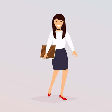 Business woman character vector. Flat design modern vector illustration concept.のイラスト素材