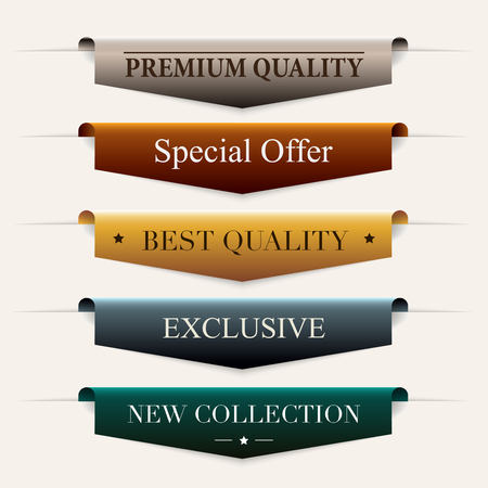 Collection of  premium promo seals/stickers. Isolated vector illustration.のイラスト素材