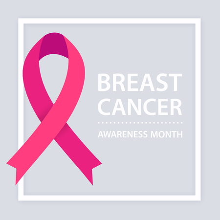 Breast cancer awareness month. Pink ribbon.のイラスト素材