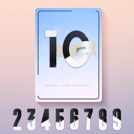 Anniversary invitation card. Set of numbers.Vector illustration.のイラスト素材