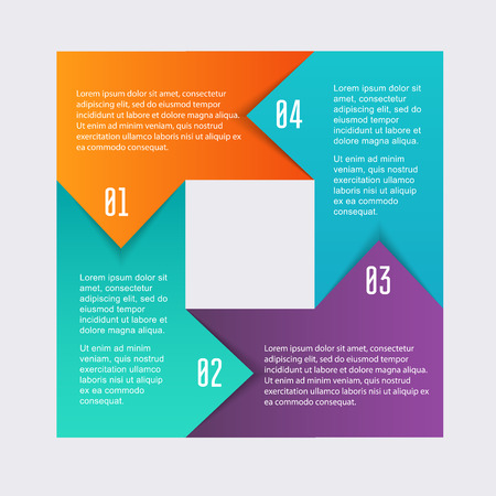 Vector colorful info graphics for your business presentations. Can be used  website layout, numbered banners, diagram, horizontal cutout lines, web design.のイラスト素材