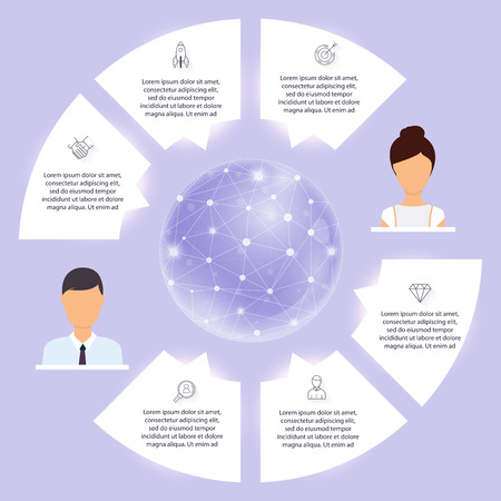 Vector info graphics for your business presentations. Can be used for website layout, numbered banners, diagram, horizontal cutout lines, web design.のイラスト素材