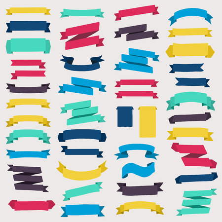 Set of design elements banners ribbons. Vector illustration.のイラスト素材