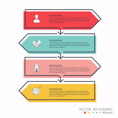 Vector info graphics for your business presentations. Can be used for website layout, numbered banners, diagram, horizontal cutout lines, web design.のイラスト素材