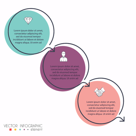 Vector info graphics for your business presentations. Can be used for website layout, numbered banners, diagram, horizontal cutout lines, web design.のイラスト素材