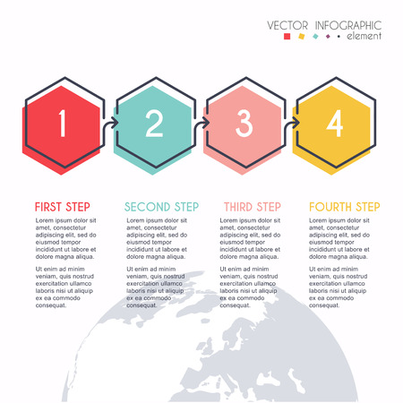 Vector info graphics for your business presentations. Can be used for website layout, numbered banners, diagram, horizontal cutout lines, web design.のイラスト素材