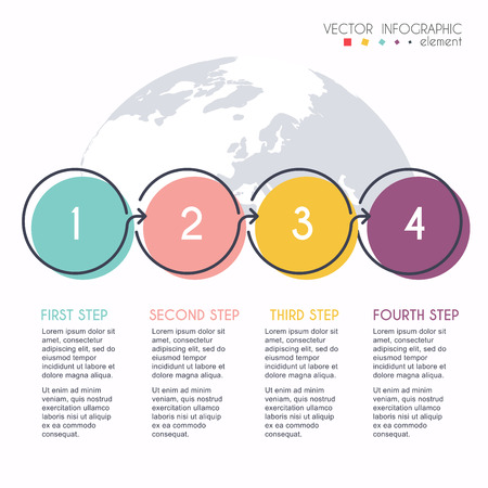 Vector info graphics for your business presentations. Can be used for website layout, numbered banners, diagram, horizontal cutout lines, web design.のイラスト素材