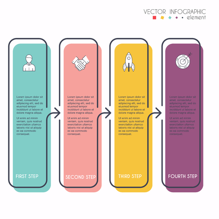 Vector info graphics for your business presentations. Can be used for website layout, numbered banners, diagram, horizontal cutout lines, web design.のイラスト素材