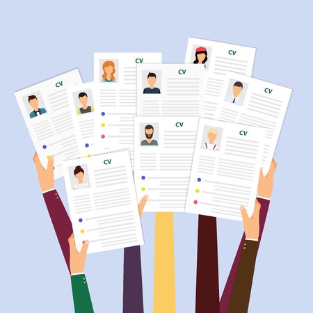 CV resume. Job interview concept. Writing a resume.のイラスト素材