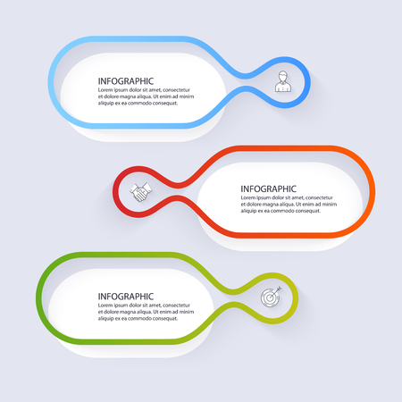 Vector info graphics for your business presentations. Can be used for website layout, numbered banners, diagram, horizontal cutout lines, web design.のイラスト素材