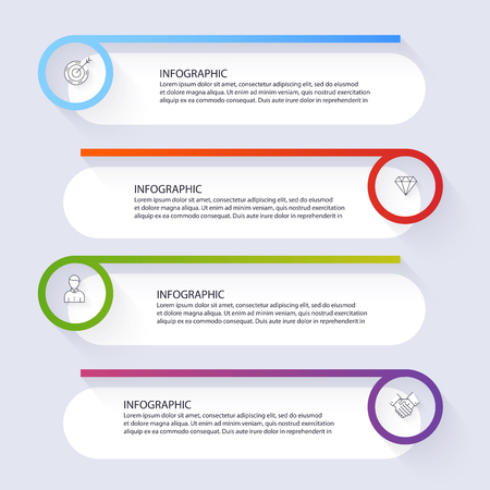Vector info graphics for your business presentations. Can be used for website layout, numbered banners, diagram, horizontal cutout lines, web design.のイラスト素材