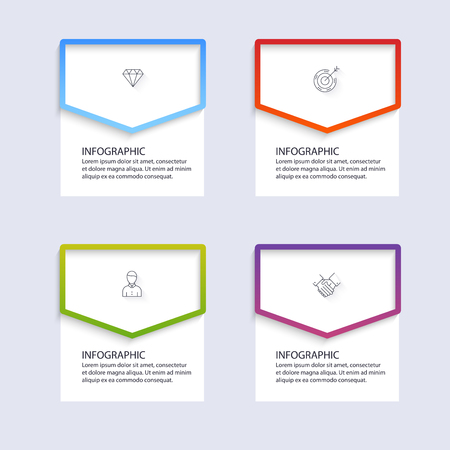 Vector info graphics for your business presentations. Can be used for website layout, numbered banners, diagram, horizontal cutout lines, web design.のイラスト素材