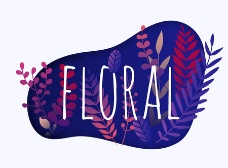 Floral elements. Hand drawn design elements. Collection of spring flowers, leaves, dandelion, grass. Design for invitation, wedding or greeting cards.のイラスト素材