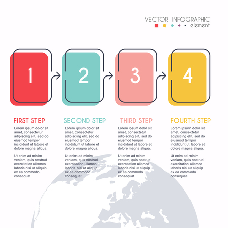 Vector info graphics for your business presentations. Can be used for website layout, numbered banners, diagram, horizontal cutout lines, web design.のイラスト素材
