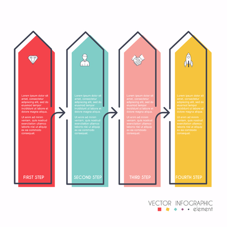 Vector info graphics for your business presentations. Can be used for website layout, numbered banners, diagram, horizontal cutout lines, web design.のイラスト素材