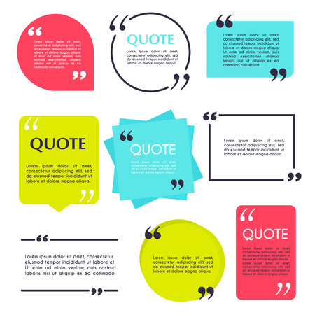 Quote blank template. Design elements, circle business card, paper sheet, information, text  for your design.のイラスト素材