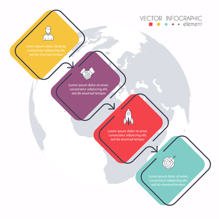 Vector info graphics for your business presentations. Can be used for website layout, numbered banners, diagram, horizontal cutout lines, web design.のイラスト素材