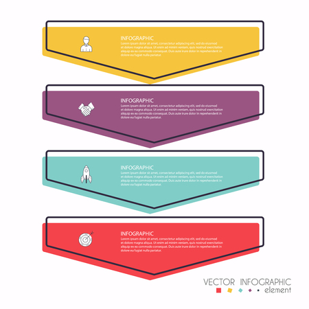 Vector info graphics for your business presentations. Can be used for website layout, numbered banners, diagram, horizontal cutout lines, web design.のイラスト素材