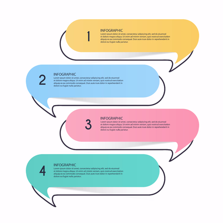 Vector info graphics for your business presentations. Can be used for website layout, numbered banners, diagram, horizontal cutout lines, web design.のイラスト素材