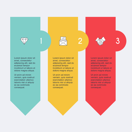 Vector info graphics for your business presentations. Can be used for website layout, numbered banners, diagram, horizontal cutout lines, web design.のイラスト素材