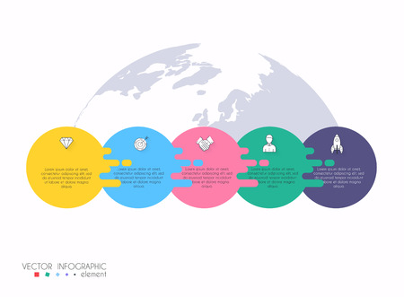 Vector info graphics for your business presentations. Can be used for website layout, numbered banners, diagram, horizontal cutout lines, web design.のイラスト素材