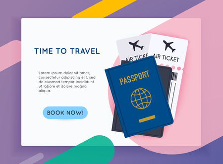 Travel around the World. Vacation booking.  Flat design modern vector illustration concept.のイラスト素材