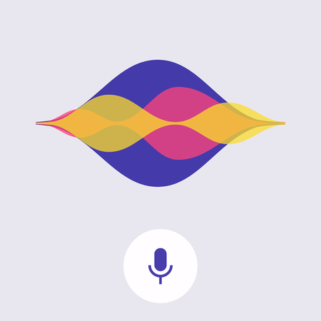 Digital voice assistant. Flat design modern vector illustration concept.のイラスト素材