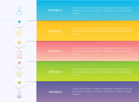 Vector info graphics for your business presentations. Can be used for website layout, numbered banners, diagram, horizontal cutout lines, web design.のイラスト素材