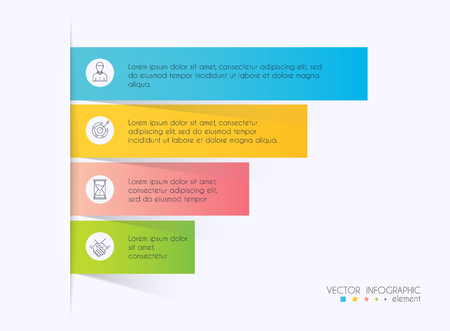 Vector info graphics for your business presentations. Can be used for website layout, numbered banners, diagram, horizontal cutout lines, web design.のイラスト素材