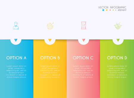 Vector info graphics for your business presentations. Can be used for website layout, numbered banners, diagram, horizontal cutout lines, web design.のイラスト素材