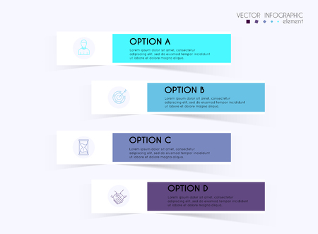 Vector info graphics for your business presentations. Can be used for website layout, numbered banners, diagram, horizontal cutout lines, web design.のイラスト素材