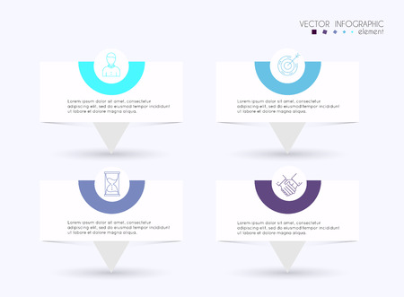 Vector info graphics for your business presentations. Can be used for website layout, numbered banners, diagram, horizontal cutout lines, web design.のイラスト素材